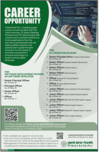 পুবালী ব্যাংক পিএলসি নিয়োগ বিজ্ঞপ্তি ২০২৬
